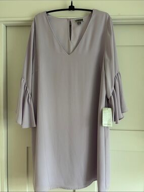 Chelsea28 Lilac V-Neck Ruffle Sleeve Shift Dress
